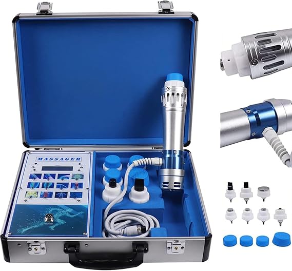 Shock Wave Therapy Device for Pain Relief, Deep Tissue Massager with 7 Massage Heads and 12 Adjustable Energy Levels for Neck, Back, Shoulder, and Foot