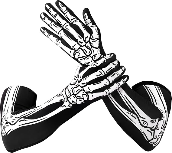 Spooktacular Creations Halloween Skeleton Arm Length Gloves for Adult Men