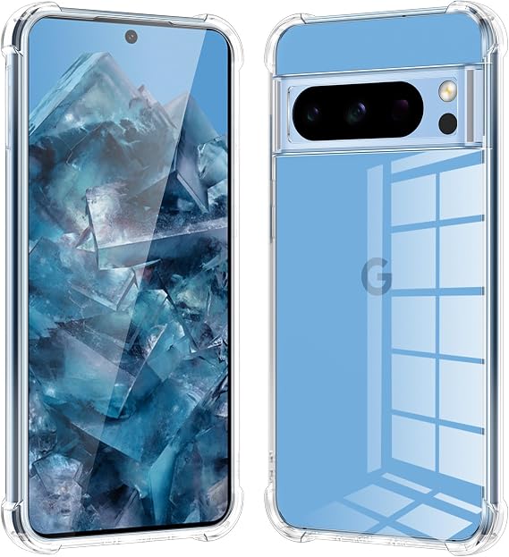 Clear Case for Google Pixel 8 Pro 6.7-Inch, Airbag Corners Shockproof Bumper Protective Phone Cover Non-Yellowing, Anti-Scratch Transparent Case for Pixel 7a 5G