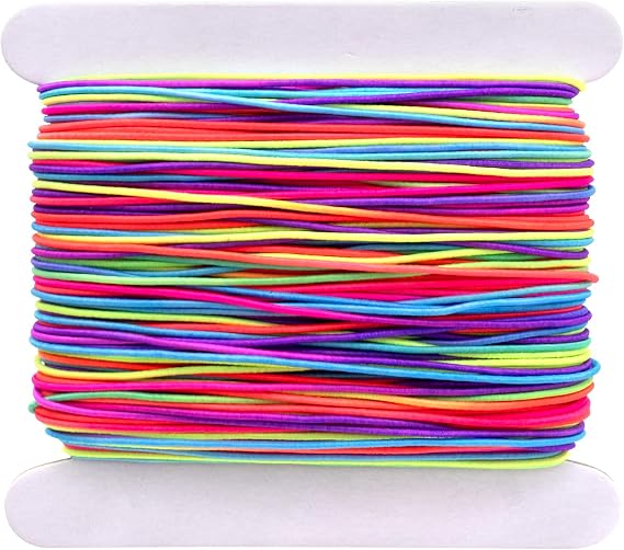 1 MM Stretchy Bracelet String, 164 Feet Rainbow Jewelry Elastic Thread Sturdy Jewellery Wire Elastic Cord for Making Bracelets, Necklaces, Beading, Arts, Crafts