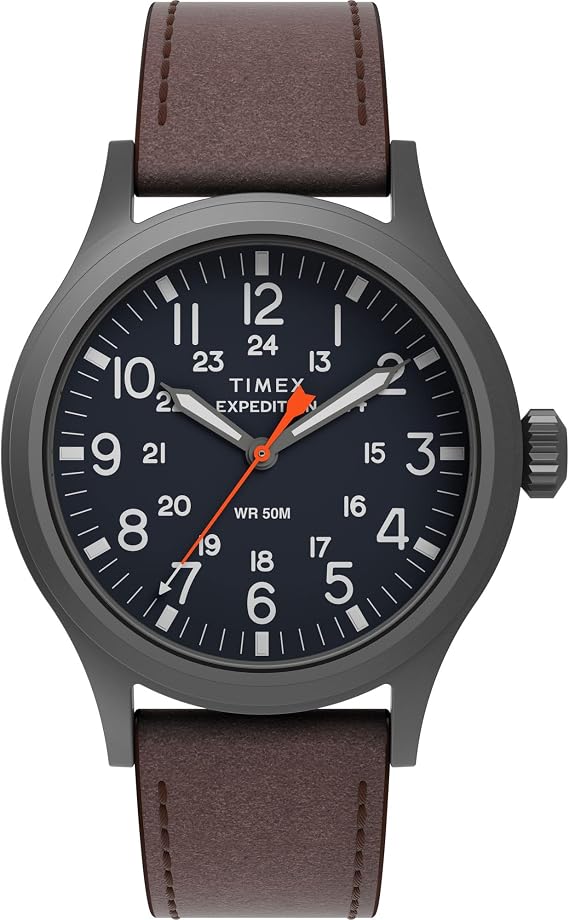 Timex Expedition Scout Men's Watch 40mm Brown Two Piece Blue Dial Gunmetal