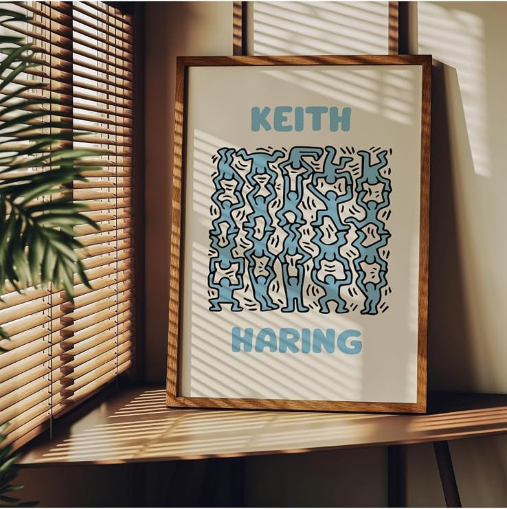 Fark Tanıtım Keith Haring Çerçevesiz Poster, Modern Dekoratif Çerçevesiz Poster, Tablo, KeithHaring-6, 40 x 50