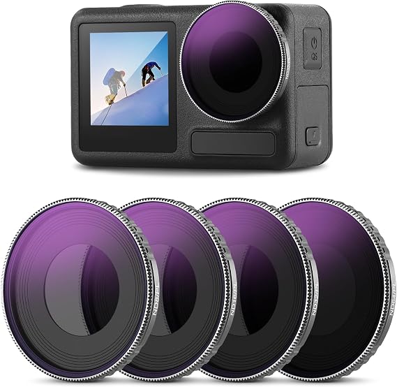 NEEWER ND Filter Set Compatible with DJI Osmo Action 5 PRO/Action 4, 4 Pack ND8/PL ND16/PL ND32/PL ND64/PL ND/CPL Filters Kit Action Camera Accessories, Multi Coated HD Optical Glass/Aluminum Frame