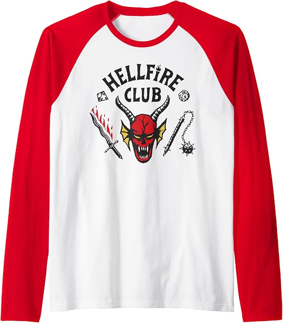 Stranger Things 4 Hellfire Club Logo Raglan Baseball Tee