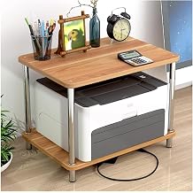 Printer Stand, Printer Rack, Countertop Double Layer Storage Rack, Desktop Double Layer Kitchen Microwave Rack, Printer Scanner, Fax, Tabletop Storage, Printer Storage Color: A, Size: 11.8 x 11.8 x 15.4 inches 30 x 30 x 39 cm