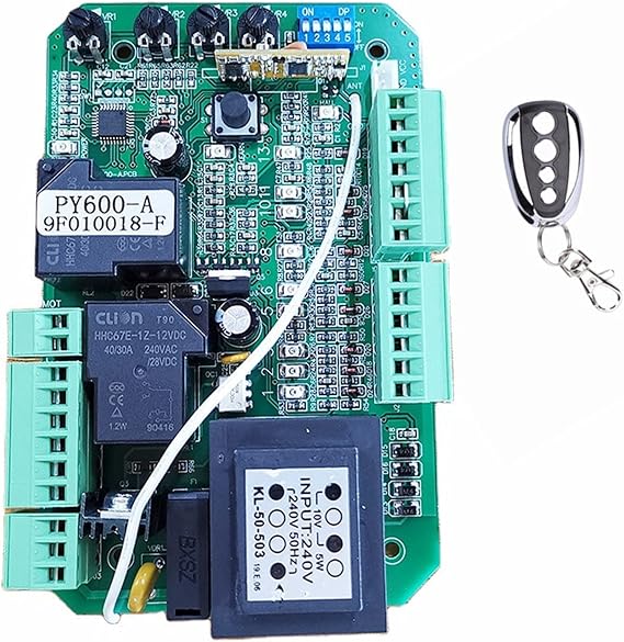 Garage Door Opener Automatic Sliding Gate Opener AC PCB AC Motor Control Circuit Board Card Power Controller Automatic Door Closer Color : 1 Board 1 Key
