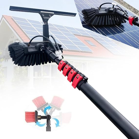 Telescopic Cleaning Brush,Telescopic Hydrocleaner,Roof Cleaning Tools, Soap Dispenser,Water Powered,Cleaning Solar Panels,Window Cleaning Kit Washing Trucks,Bus,Cars(18FT/5.4M)