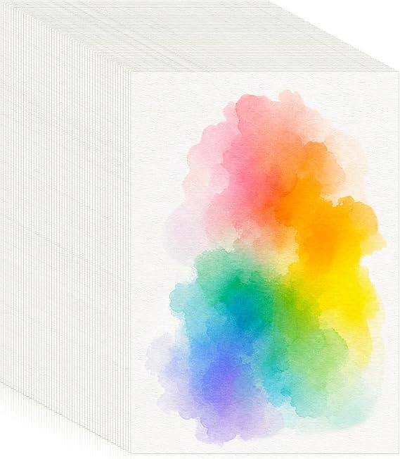 Xujinsongg 70 Sheets Watercolour Paper, 5 x 7 in, 230 GSM, Off-White