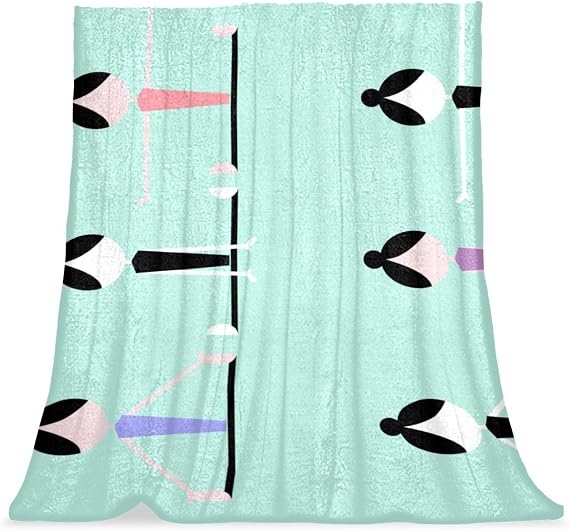 TBOUOBT Throw Blanket, Bed Blanket, Comfort, Soft, Fluffy, for Boys Girls, cartoon yoga do the splits