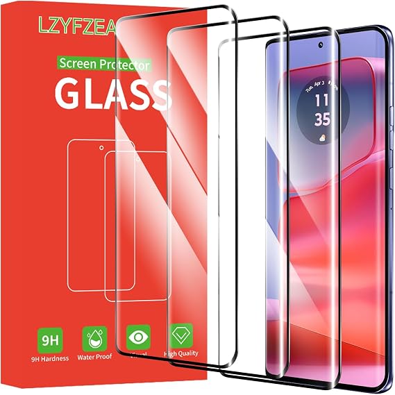 3-Pack Screen Protector for Motorola Moto Edge 50 Pro, 3D Curved Edge, High Transparent 9H Hardness, Anti-Scratch, Bubble-Free Installation