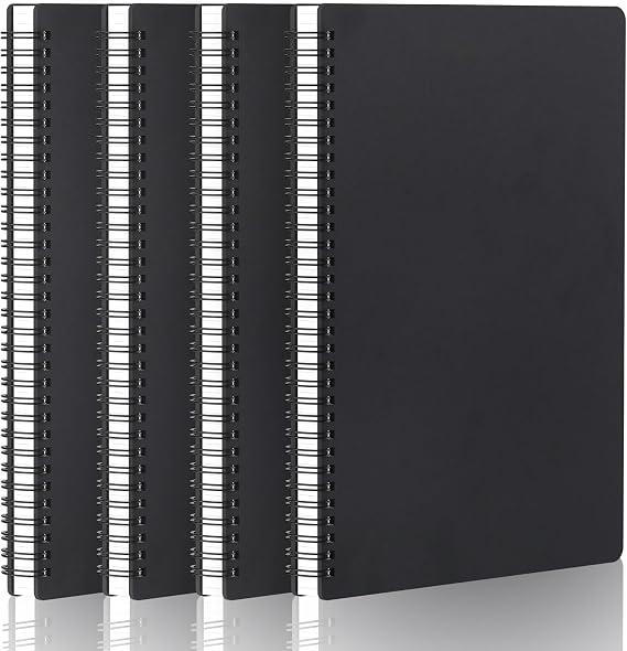 Squared Paper Notebook A4-4PCS A4 Spiral Bound Notebooks 21x29.2cm - 750GSM Hardback Grid Notebook- 100GSM Thick Graph Paper 5mm x 5mm 120pages Journal Notebooks for School, Office, Work
