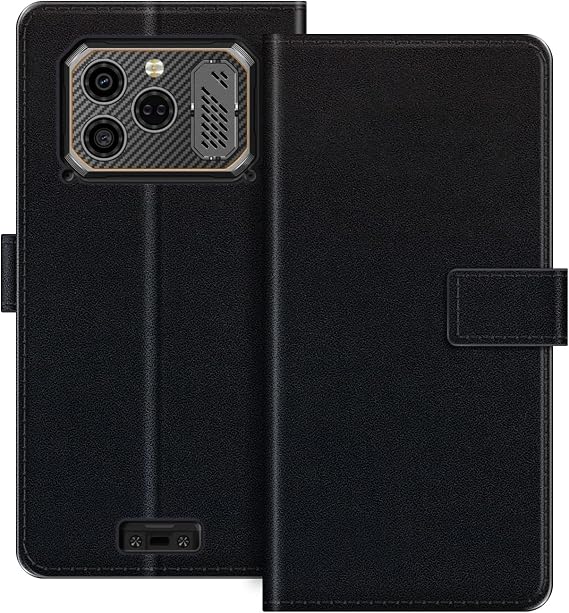 Folio PU Leather Case for Ulefone RugOne Xever 8 - Black