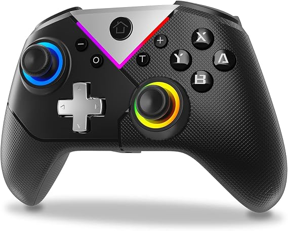 Switch コントローラー TURBO連射機能 スイッチコントローラー マクロ機能 Switch プロコン Bluetooth無線/有線接続 スイッチプロコン ジャイロセンサー搭載 背面ボタン付き 11色RGBライト 4階段HD振動 スリープ解除 プロコン Switch1/2対応 日本語取扱説明書付き