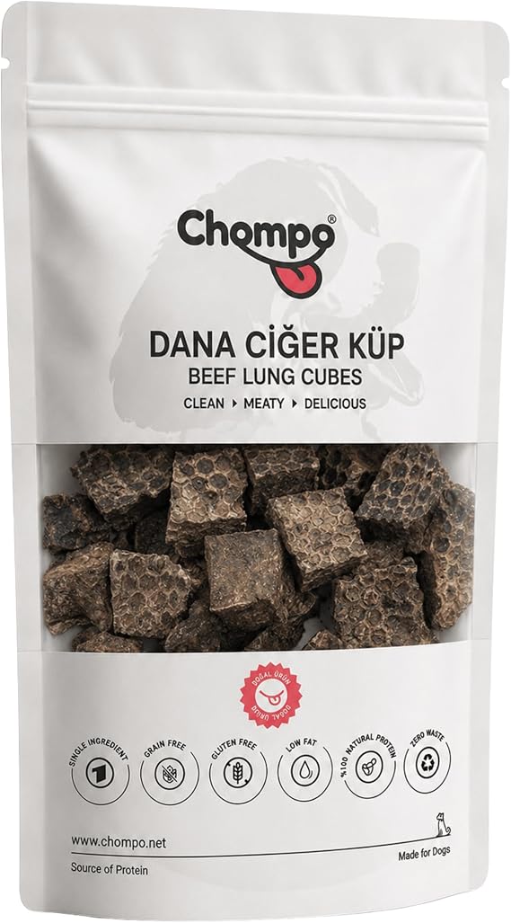 Chompo Dana Ciğer Küp 100% Doğal Katkısız Köpek Ödül Maması 100 Gr
