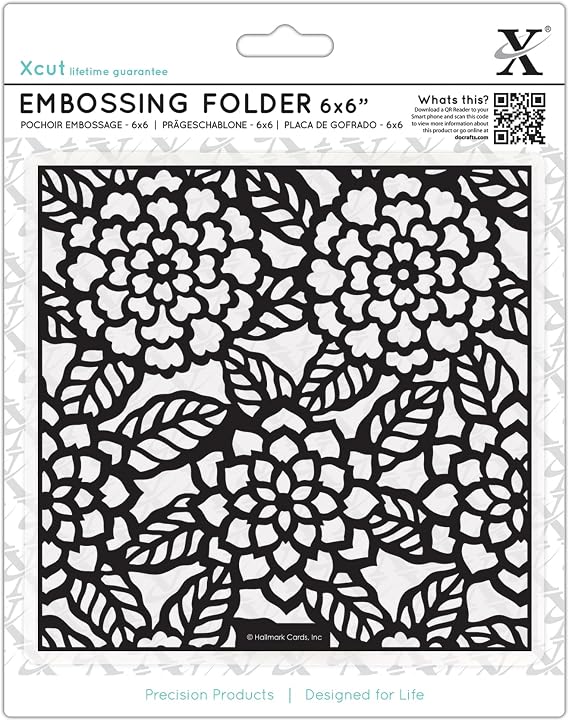 Xcut 6x6" Craft Embossing Folder Chrysanthemums Design, for Card Making, Decoration, Scrapbooking, Stamping, Suitable with Most Cutting Machines, Craft Supplies for Birthday, Christmas, Wedding