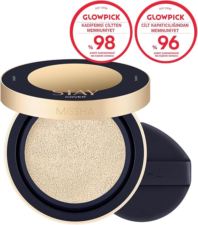 MISSHA Uzun Süre Kalıcı, Yüksek Kapatıcılık Sağlayan CushionSPF40++15g Stay Cushion (No.21N
