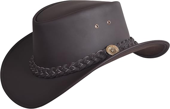 Australian Mens Leather Cowboy Hat Bush Outback Women Aussie Western Style