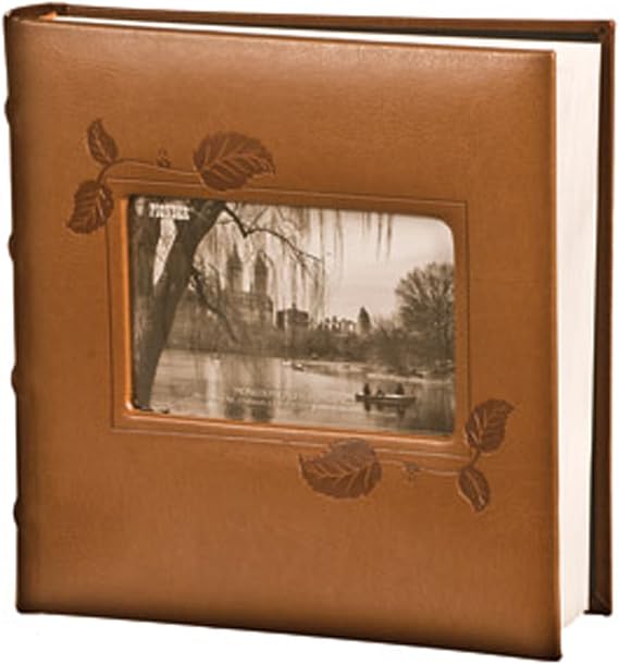 Pioneer Kabartmalı Sarmaşık Çerçeve Suni Deri Kapak Fotoğraf Albümü, Kahverengi 10 x 15 cm