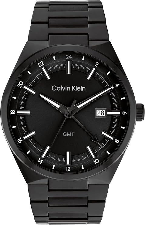 Calvin Klein Three Hand Quartz Movement Watch with Calendar for Men DISTINGUISH Collection with Stainless Steel Bracelet