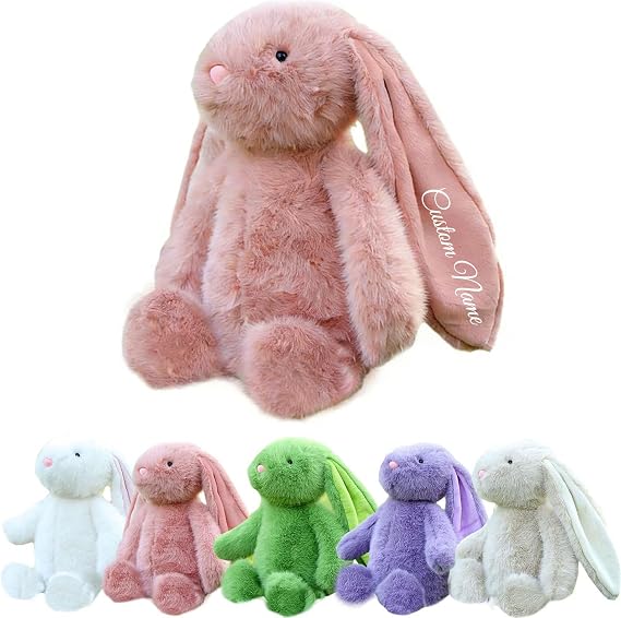 Personalised Bunny, Custom Text Bunny, 30/40cm, 5 Colours