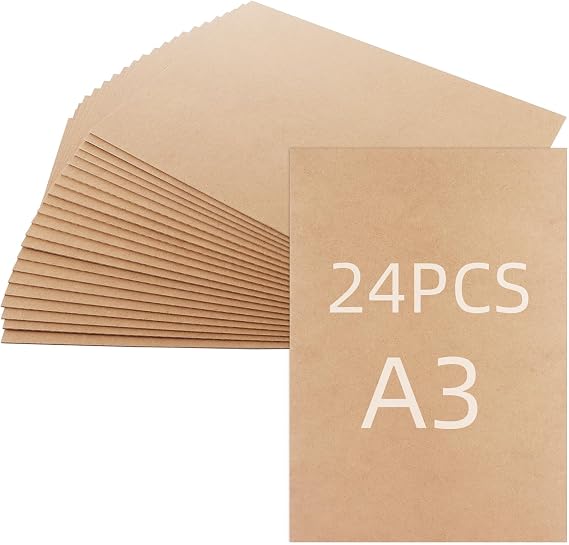 24 Pack A3 MDF Board, 2mm Thick MDF Blank Sheet