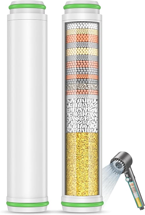 MEKO 2 Pack Replacement Shower Head Filter Cartridges for MEKO Shower Head