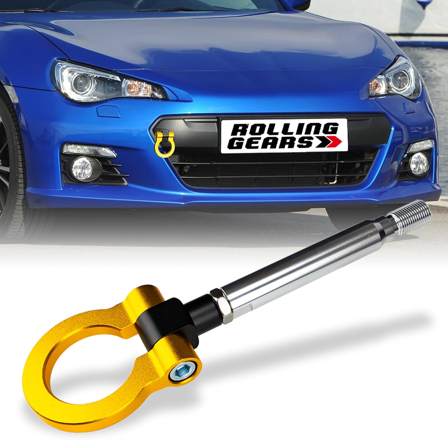 Rear Front Tow Hook Compatible with Scion FR-S 2013-2016, Toyota GT86 2017-2021, Subaru BRZ 2013-2021, Subaru WRX 2015-2021 Decoration Accessory, Track Racing Style Towing Hook (Gold)