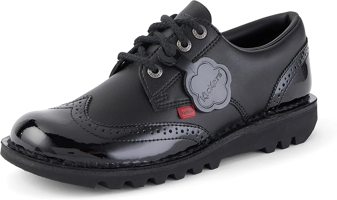 Kickers Women's Kick Lo Brogue Lace-Up Flats | Iconic Style | Extra Comfortable | Durable,