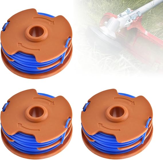Worx strimmer spool,mcgregor strimmer spool and line,Qualcast Strimmer Wire for McGregor MET6032 MET4530 MET3525 Worx 100 Worx WG119E,Double Autofeed Spools Replacement for Qualcast GT25 GGT350A1 GT30