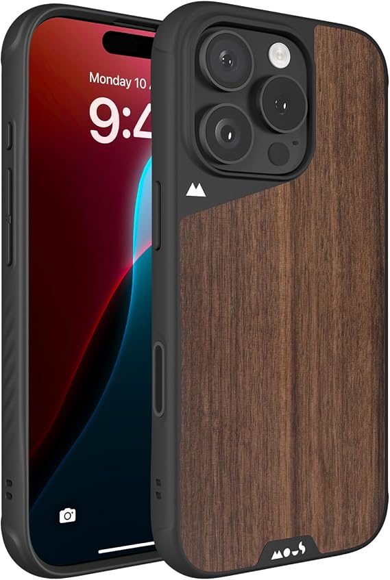 Mous for iPhone 16 Pro Case MagSafe Compatible with Camera Control, Limitless Walnut