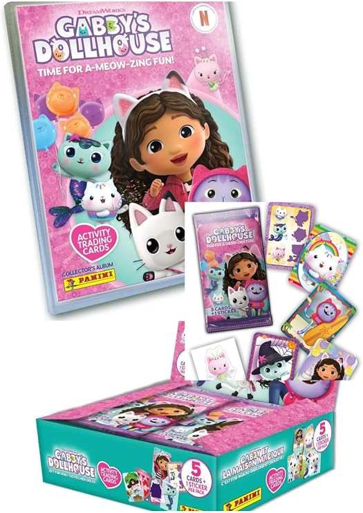 Lisanslı Gabby's Dollhouse Panini Starter Pack, Koleksiyon Kartları, 2 Booster + 1 Limited Edition Kart
