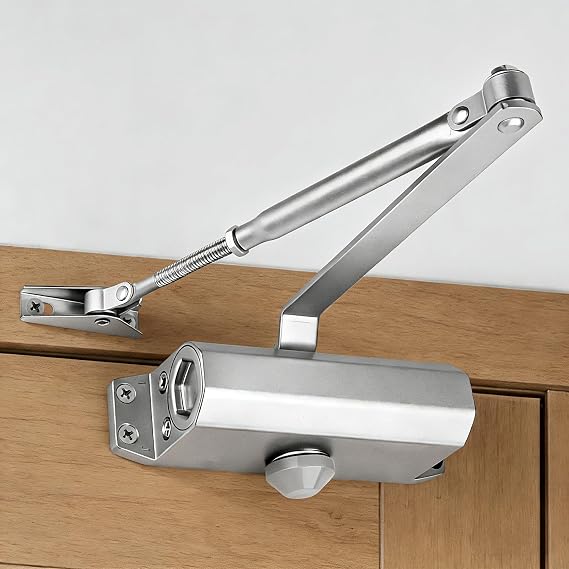 Door Closer, Automatic Door Closers, Soft Door Spring Closer Adjustable Hydraulic Overhead Door Closure for Interior Exterior Door Weights 45~60kg