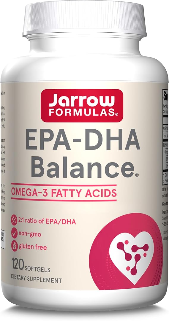 Jarrow Formulas, EPA DHA Balance, 600mg Omega-3 Fatty Acids, 120 Softgels, Gluten-Free, SOYA-Free, GMO-Free