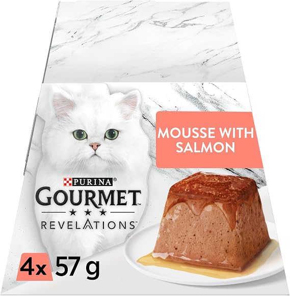 GOURMET Revelations Mousse Salmon Wet Cat Food 4x57g (Pack of 6)