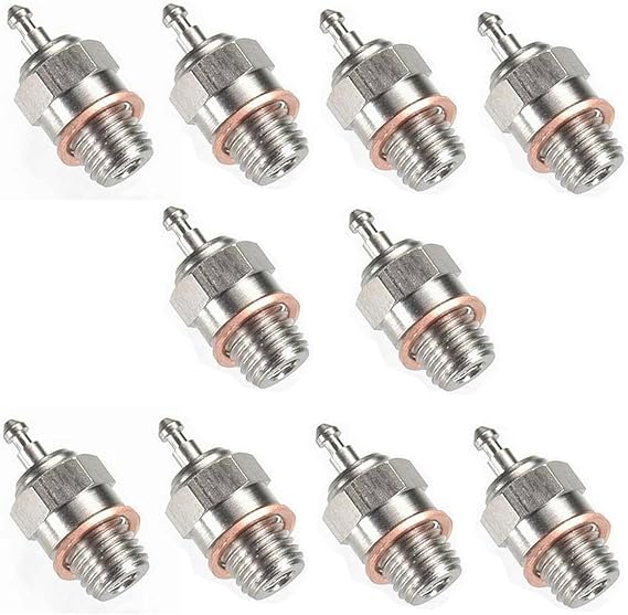 Rcmodelpart Spark Glow Plug Glow-plug No.4 N4 Hot 70117 for RC HSP Nitro Engines Car Truck Traxxas (pck of 10 pcs)