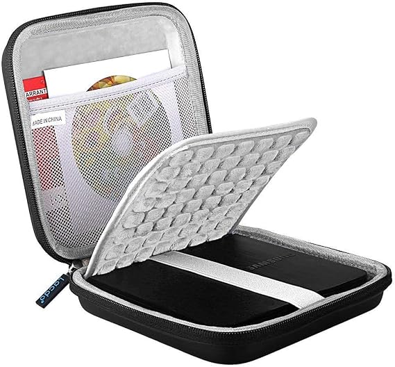 Lacdo Shockproof External CD DVD Hard Drive Sleeve Bag Case Storage Pouch for Burner Player Writer, Blu-Ray, Apple USB SuperDrive, Samsung/Asus/HP/Dell/LG Portable Protective Carrying Case Bag, Black