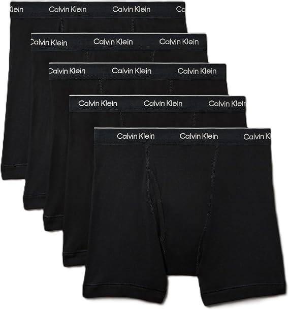 Calvin Klein Men's Cotton Classics 5-pack Boxer Brief, 5 Black, Small