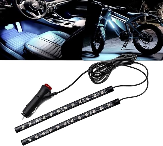 Led インテリアライト Dc 12v シート アンビエントライト シガレットライター 車用アンサー ダッシュ Ledライトストリップ Drl デイライトストリップ 車の雰囲気ライト スプリッター2個 ホワイト