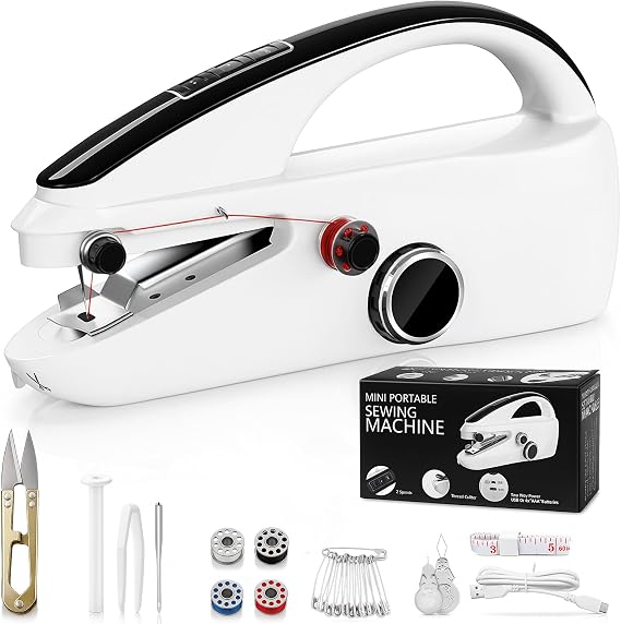 Hand Sewing Machine Portable Mini Sewing Machine for Beginners 2 Speeds