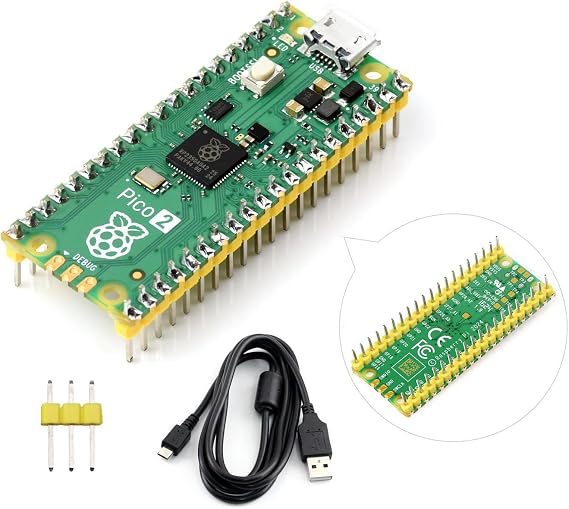 Waveshare Pi-Pico-2-M, Tiny Fast Microcontroller Board With Flexible Digital Interfaces RP2350 Chip Dual-Core & Dual-Architecture Design 4MB Flash Memory Support C/C++/MicroPython