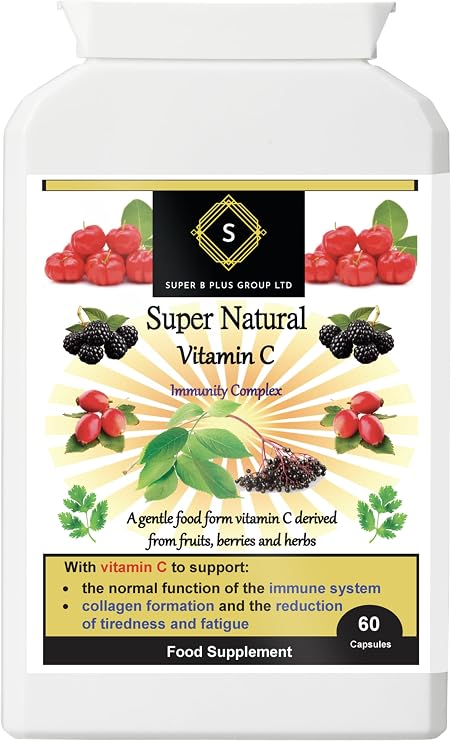 Super Natural Vitamin C with Acerola & Rosehip - Immune Support - Vegan - 60 Capsules