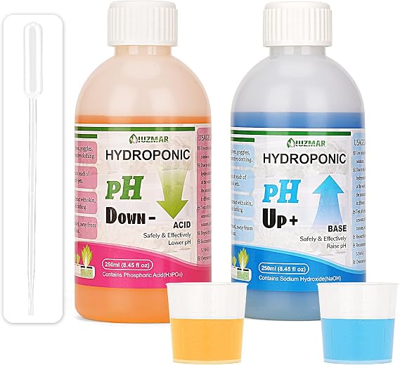UIUZMAR General Hydroponics pH Up & Down Liquid, 250ml Each