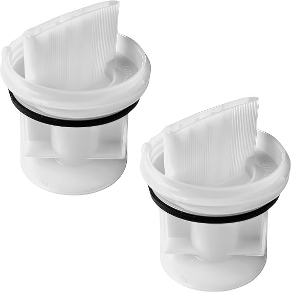 Drain Pump Fluff Filter, Washing Machine Lint Filter Replacement Compatible with Bosch 00647920/00605010/00602008.(White,2pcs)