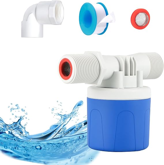 3/4" Automatic Float Valve Water Level Control, Auto Fill Shut Off Water Float Valve for Water Tanks, Fountains, Swimming Pools, Aquarium, Livestock Tanks (Side Water Inlet)