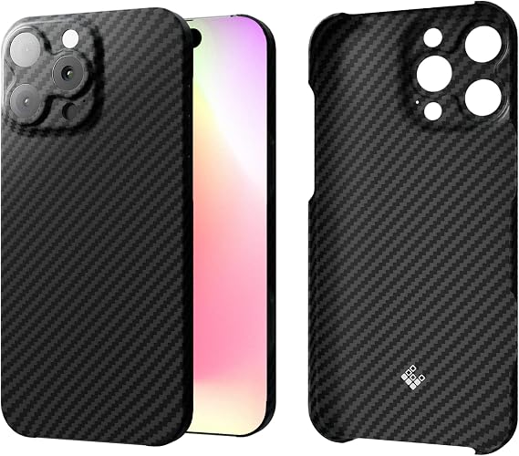 Latercase for iPhone 16 Pro | Ultra-Thin 0.6mm Aramid Fiber Case | Lightweight 10g Hard Shell Slim Protective Cover | Wireless Charging Compatible | Matte Non-Slip Grip | Carbon Fiber Weave