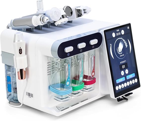 Hydra Diamond Small Bubble Machine 8 In 1 Hydrofacial Aqua Peel Facial Skin Care Device - Ultimate Facial Skin Care Solution With RF EMS Scrubber, Sprayer, Cold Hammer For Moisturizing - Skin Analysis