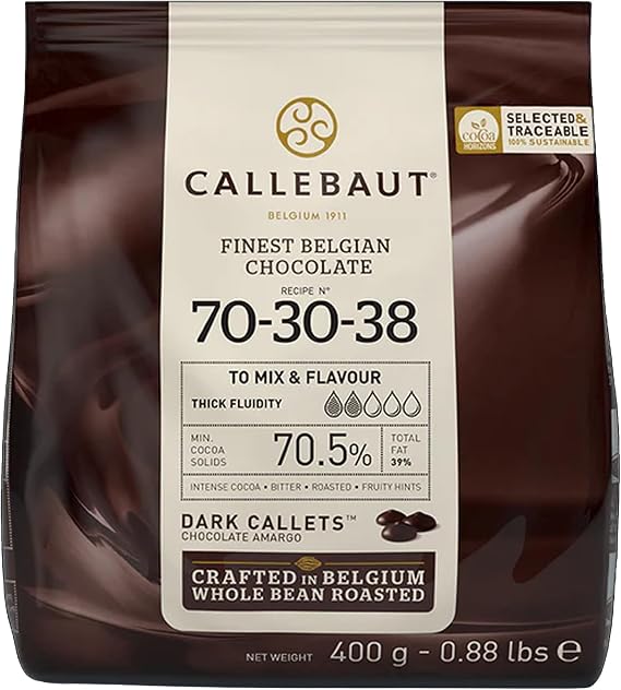 Callebaut 70-30-38 Dark Chocolate Couverture Callets 70.5% Cocoa 7 x 400g