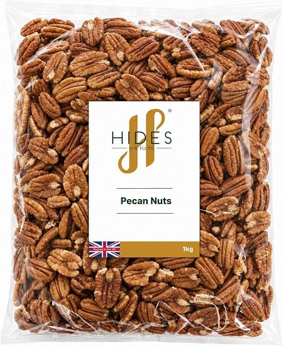 Hides Fine Foods - Pecan Nuts 1kg - GMO - Free - Suitable for Vegetarians - Cooking - Salads - Snacking - Pies - Dessert - Cakes - Cookies - Excellent Nutritional Benefits.