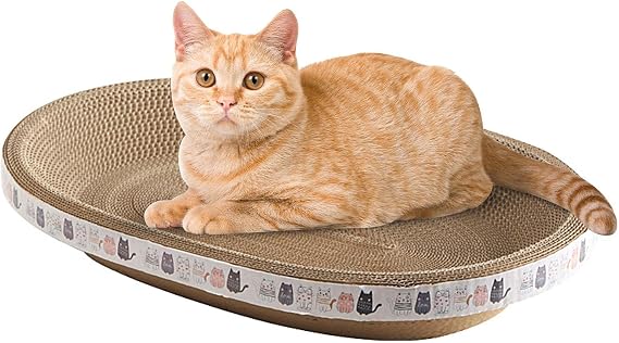 Cat Scratcher - Cat Scratching Cardboard Scratch Board | Round Cat Scratching Lounge Bed | Cat Scratching Pad Corrugated Scratchers | Durable Recycle Board For Furniture Protection