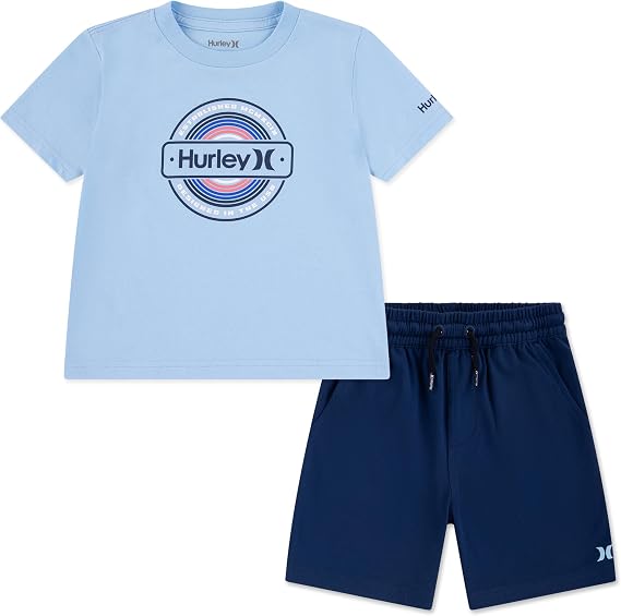 Hurley 88794 - Men's 2-Piece Graphic T-Shirt Shorts Set